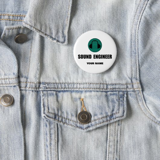 Personalized Sound Engineer Audio Engineering Ronde Button 5,7 Cm (In situ)