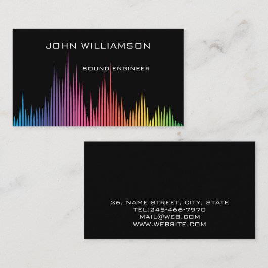 Personalized Sound Engineer Audio Engineering Visitekaartje (Voorkant / Achterkant)