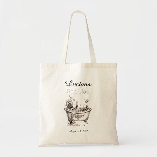 Personalized Spa Day Tote Bag - Custom Name (Devant)