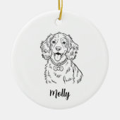 Personalized Spaniel Dog Christmas Keramisch Ornament (Voorkant)