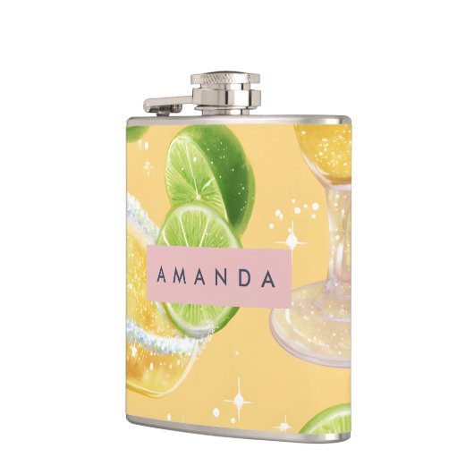 Personalized Sparkle Margarita & Lime Heupfles (Links)