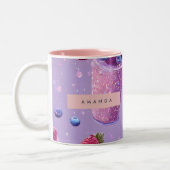 Personalized Sparkling Berry Bliss Purple Smoothie Tweekleurige Koffiemok (Links)