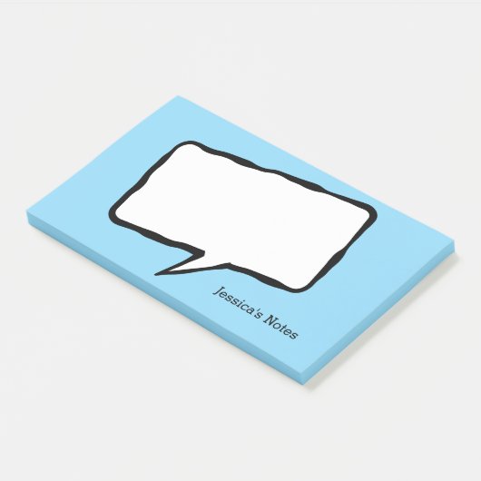 Personalized speech bubble blue Post-it® notes (Incliné)