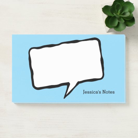 Personalized speech bubble blue Post-it® notes (Kantoor)