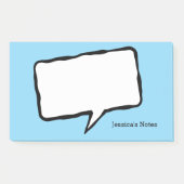 Personalized speech bubble blue Post-it® notes (Voorkant)