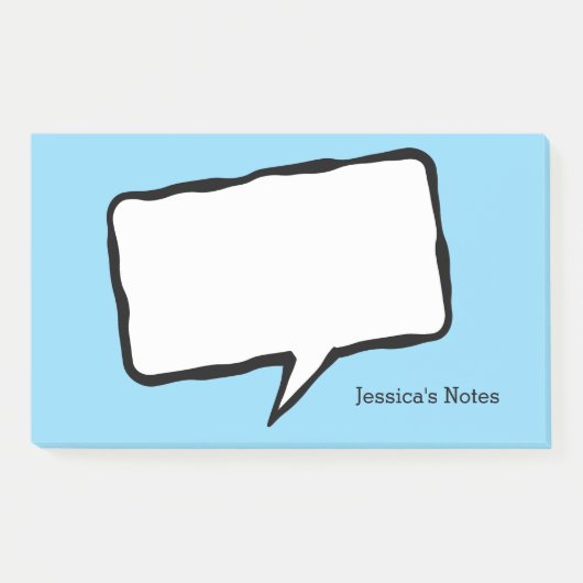 Personalized speech bubble blue Post-it® notes (Devant)