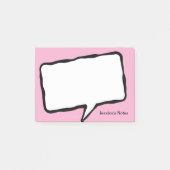 Personalized speech bubble pink Post-it® notes (Voorkant)