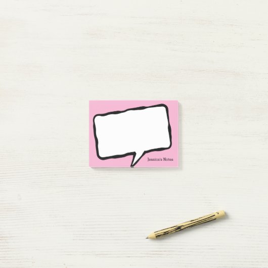 Personalized speech bubble pink Post-it® notes (Op bureau)