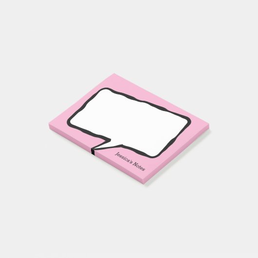 Personalized speech bubble pink Post-it® notes (Incliné)
