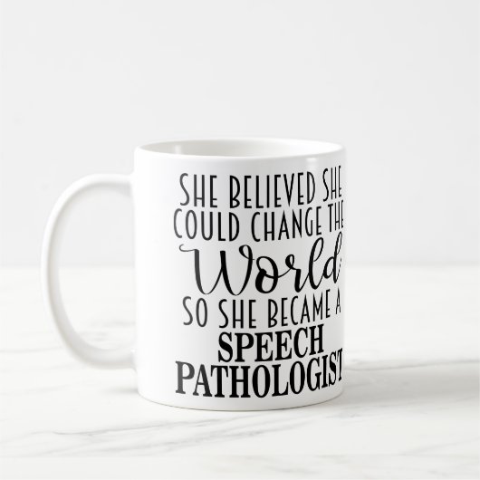 Personalized Speech Pathologist Gift Mug (Gauche)
