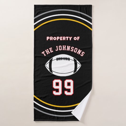 Personalized Sports Towel | Custom Football Player Badhanddoek (Badhanddoek)