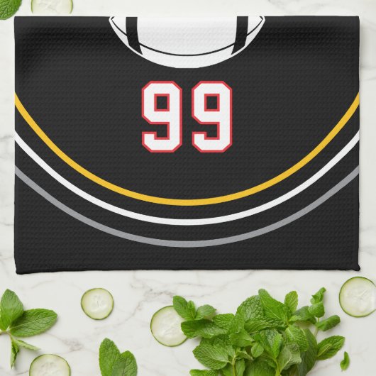 Personalized Sports Towel | Custom Football Player Theedoek (Gevouwen)