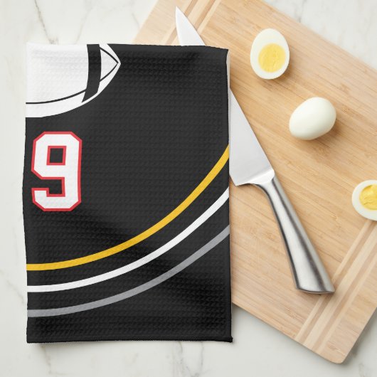 Personalized Sports Towel | Custom Football Player Theedoek (Quarter Fold)