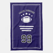Personalized Sports Towel | Custom Football Player Theedoek (Verticaal)
