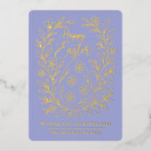 Personalized Spring Easter Egg Gold Floral Folie Feestdagenkaart (Voorkant)