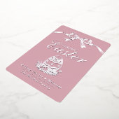 Personalized Spring Easter Egg Silver Bow Folie Feestdagenkaart (Gedraaid)