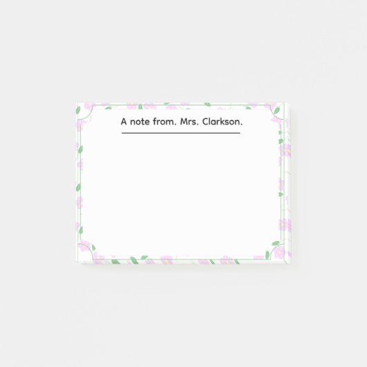 Personalized spring Floral for teachers present Post-it® Notes (Voorkant)