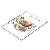 Personalized Spring Floral Spiral Notebook – Notitieboek (Linkerzijde)