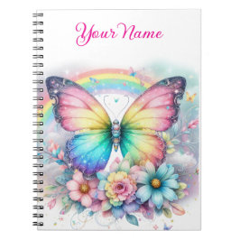 Personalized Spring Floral Spiral Notebook Notitieboek