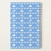 Personalized Springtime Bunny Daisies White Blue Notitieboek (Achterkant)
