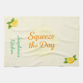 Personalized Squeeze the Day Lemon Kitchen Towel Theedoek