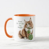 Personalized St. Patrick’s Day Long-Haired Cat Mug (Gauche)