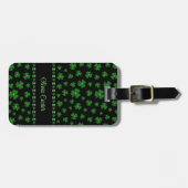 Personalized St. Patrick’s Day Shamrock on Black Bagagelabel (Voorkant horizontaal)