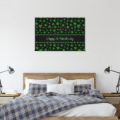 Personalized St. Patrick’s Day Shamrock on Black Canvas Afdruk (Insitu (Slaapkamer))