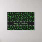 Personalized St. Patrick’s Day Shamrock on Black Canvas Afdruk (Voorkant)
