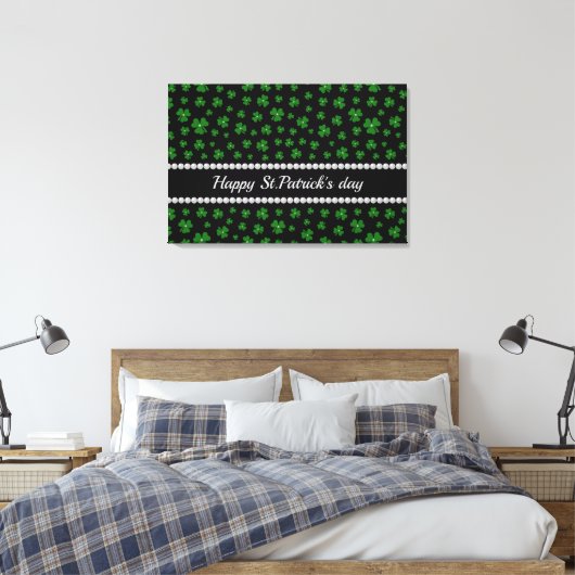Personalized St. Patrick’s Day Shamrock with Pearl Canvas Afdruk (Insitu (Slaapkamer))