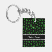Personalized St. Patrick’s Day Shamrock with Pearl Sleutelhanger (Voorkant Links)
