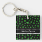 Personalized St. Patrick’s Day Shamrock with Pearl Sleutelhanger (Voorkant)