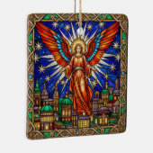 Personalized Stained Glass Archangel Jerusalem  Keramisch Ornament (Rechts)