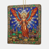 Personalized Stained Glass Archangel Jerusalem  Keramisch Ornament (Links)