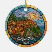 Personalized Stained Glass Cinque Terre Ornament (Voorkant)