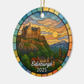 Personalized Stained Glass Edinburgh, Scotland Keramisch Ornament (Links)