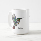 Personalized Stained Glass Hummingbird Mug Koffiemok (Voorkant links)