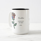 Personalized Stained Glass Rose Retirement Mug  (Devant gauche)