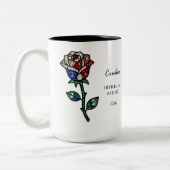 Personalized Stained Glass Rose Retirement Mug (Gauche)