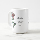 Personalized Stained Glass Rose Retirement Mug  (Devant gauche)