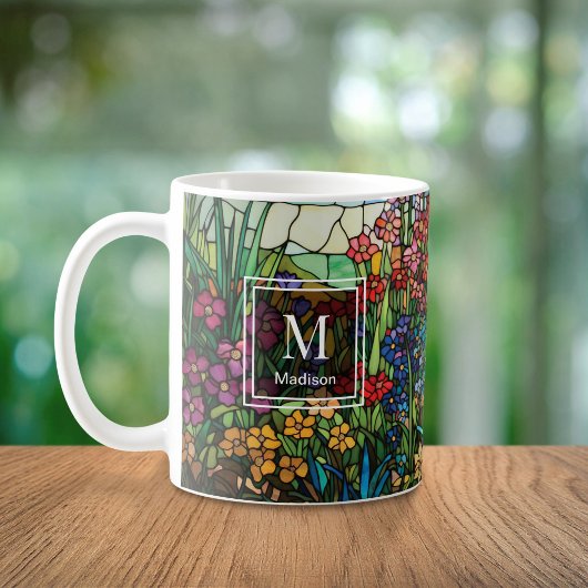 Personalized Stained Glass Wildflower Mug