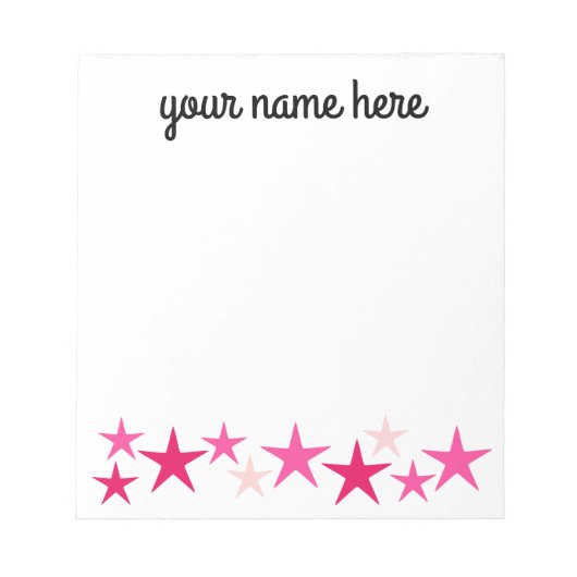 Personalized Stars Stationery for Girls Notitieblok (Voorkant)