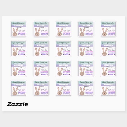 Personalized Stickers from Easter Bunny With Love (Feuille)