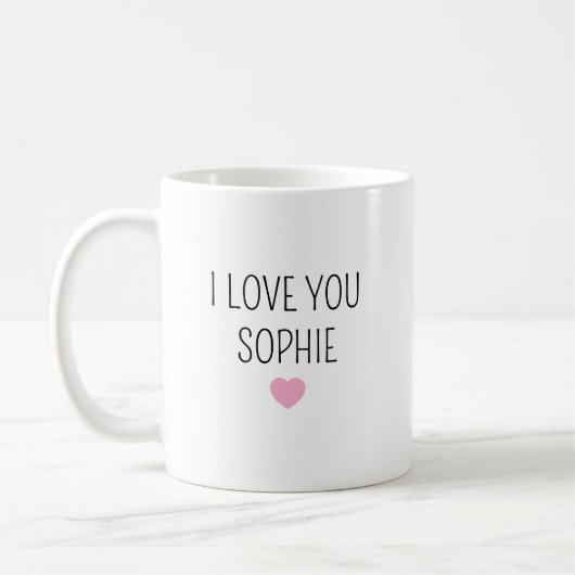 Personalized Stoneware Mug for Mimi, custom name (Gauche)