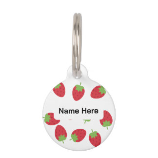 Personalized Strawberry Pet ID Tag Huisdierpenning