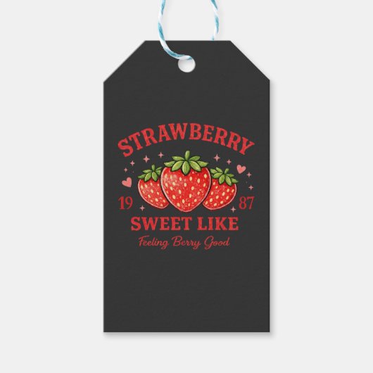 Personalized Strawberry Sweet Custom Birth Year Cadeaulabel (Voorkant)