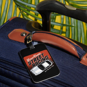 Personalized Street Racing Race Car Motorsport Bagagelabel