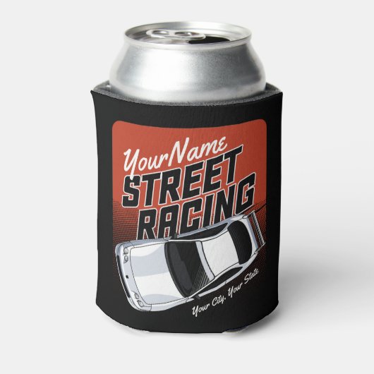 Personalized Street Racing Race Car Motorsport Blikjeskoeler (Blikje Achterkant)