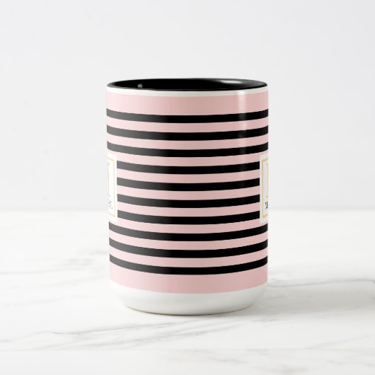 Personalized Stripe Name Mug Pink (Centre)