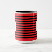 Personalized Stripe Name Mug Red Black White (Centre)